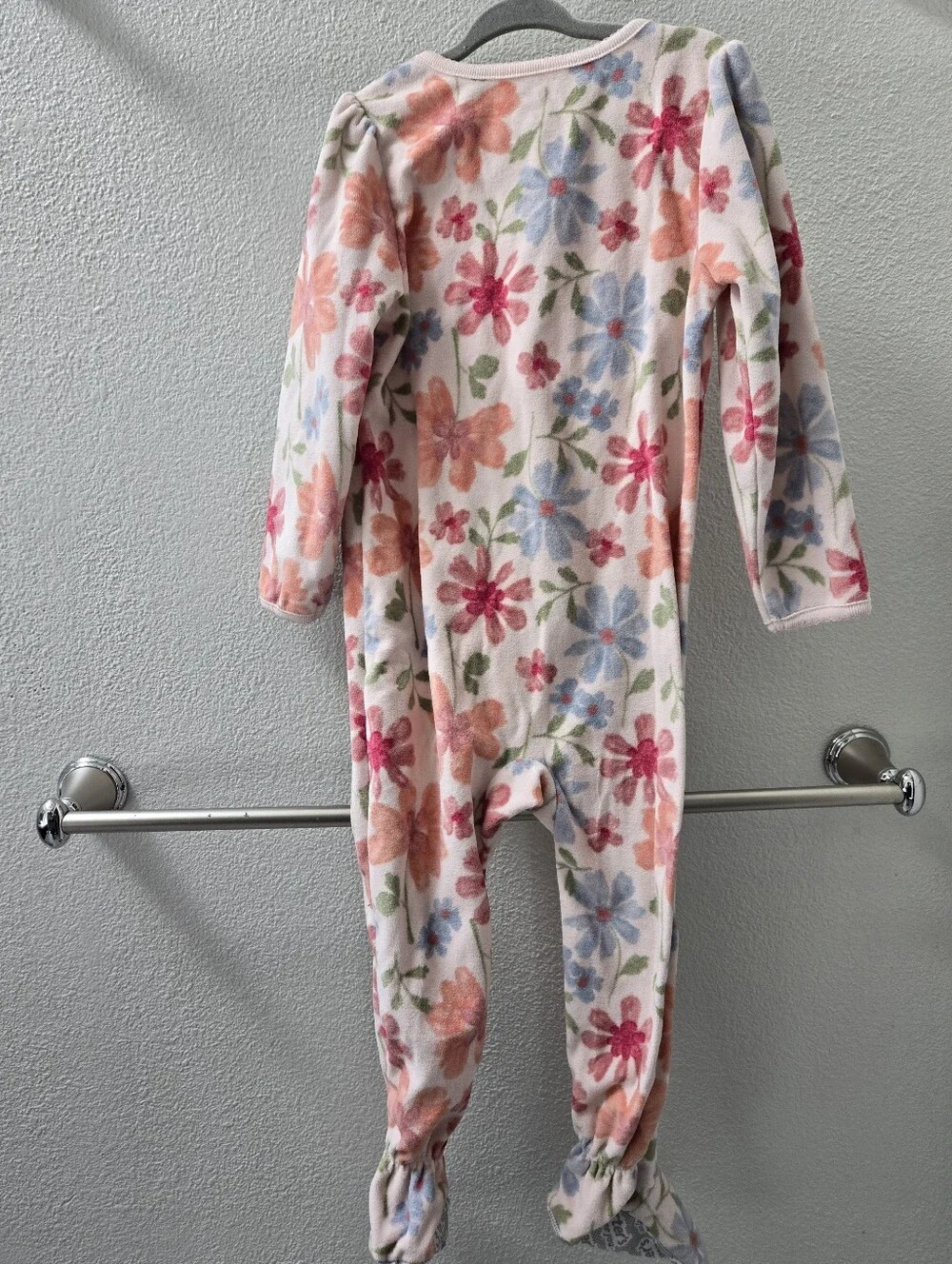 Carter's Floral Fleece Footed One-Piece - Pink Multi Floral